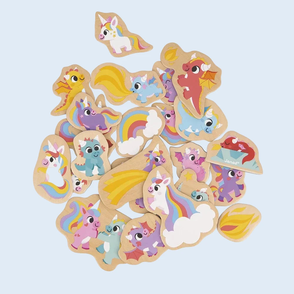Janod Imanes Unicornios y dragones 24 piezas