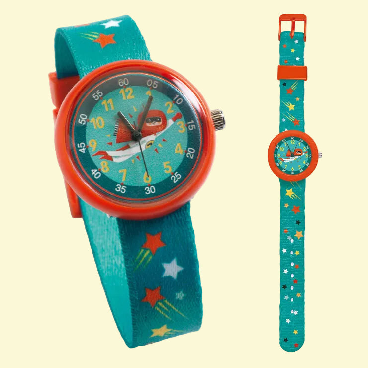 Djeco Ticlock Reloj analógico Superhéroe