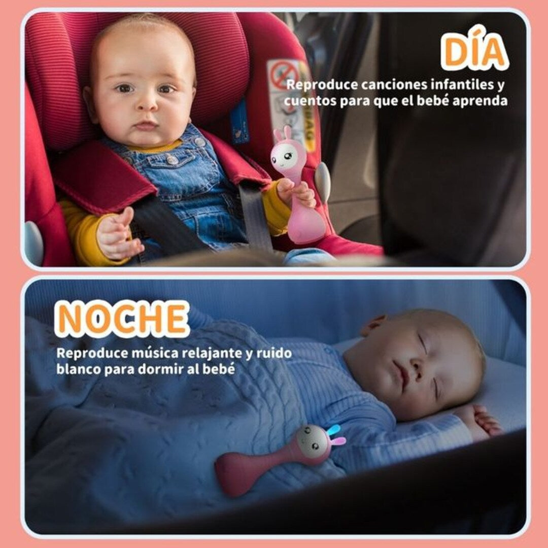 Alilo Smarty Bunny Rosa Sonajero interactivo e inteligente