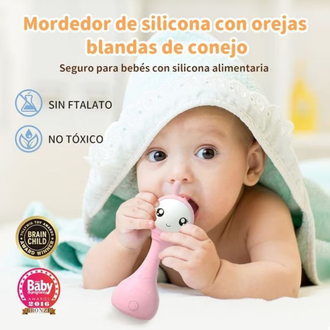 Alilo Smarty Bunny Rosa Sonajero interactivo e inteligente