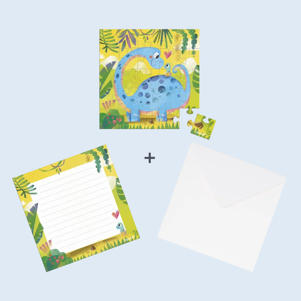 Janod Tarjeta regalo Puzzle Dinosaurio y bebé