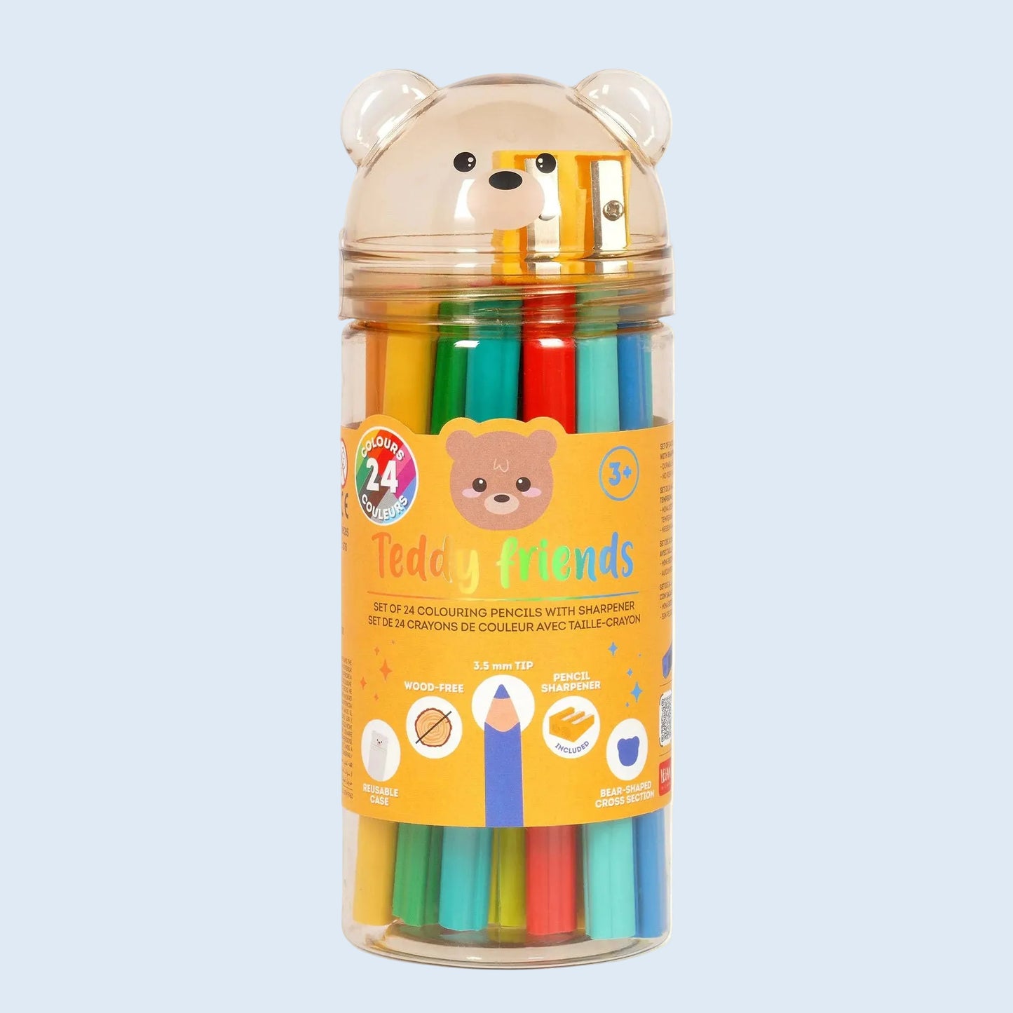 Legami Set 24 lápices de colores con sacapuntas Osito