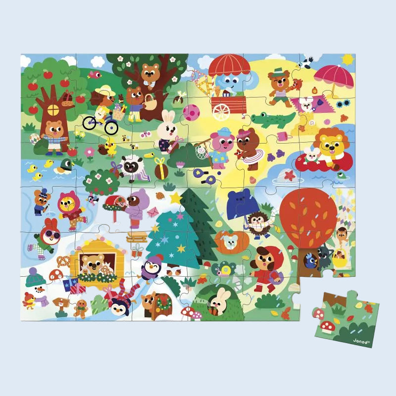 Janod Puzzle Las estaciones 36 piezas