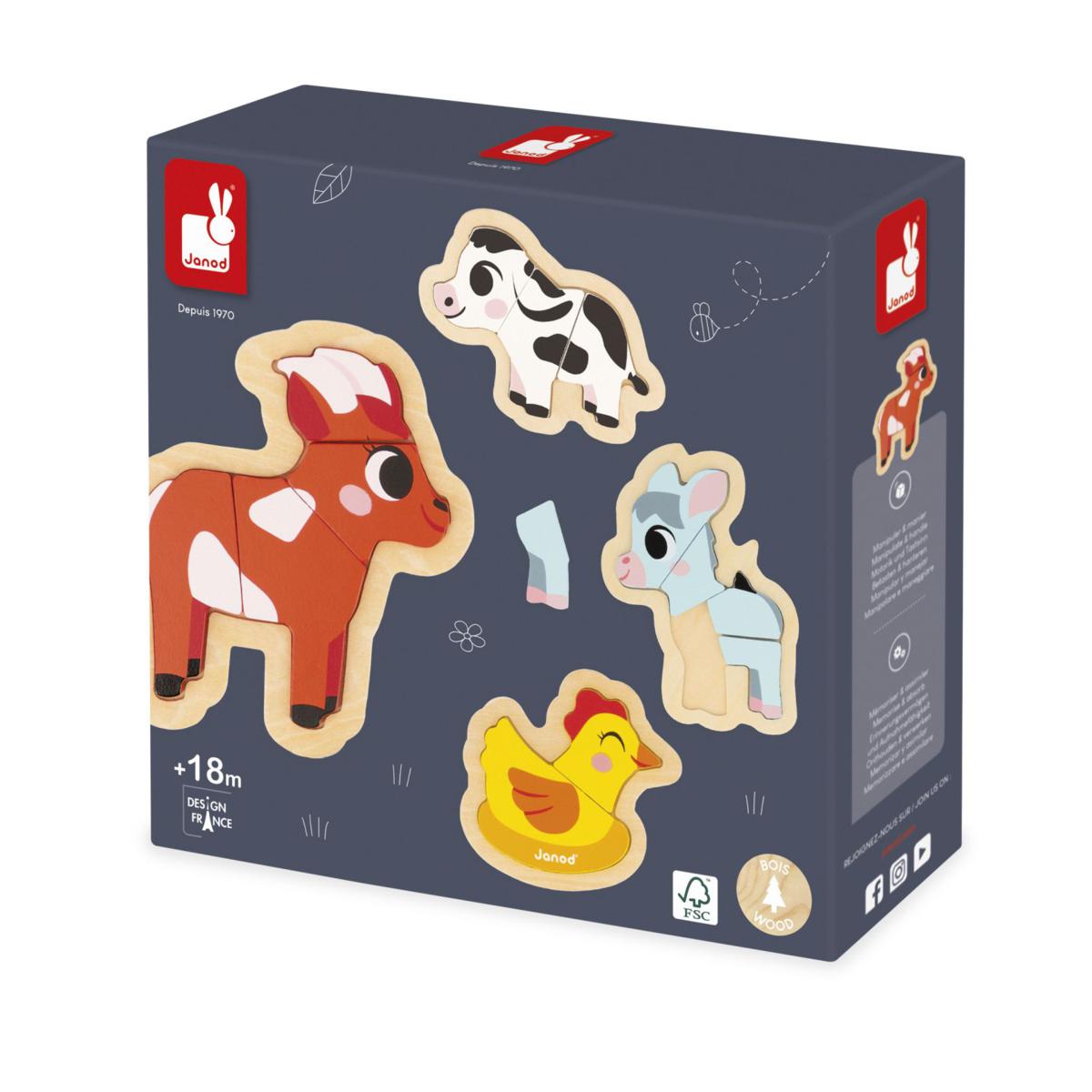 Janod Puzzles encajables evolutivos Granja