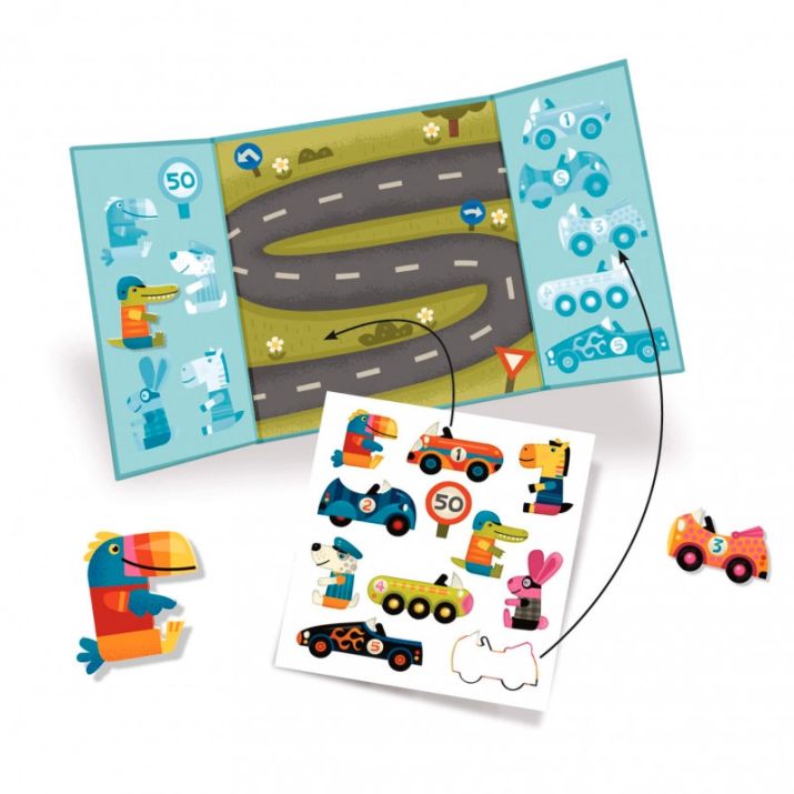 Djeco Set pegatinas reutilizables Vehículos