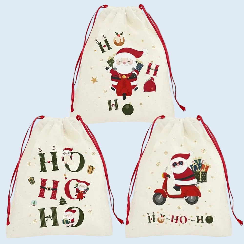 Navidad Bolsa algodón Papá Noel Ho Ho Ho