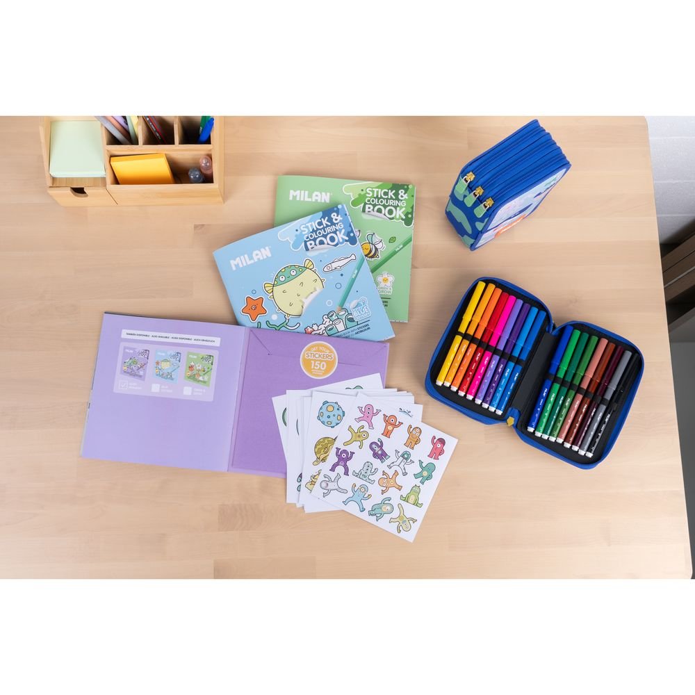 Milan Cuaderno con pegatinas para colorear Jardín