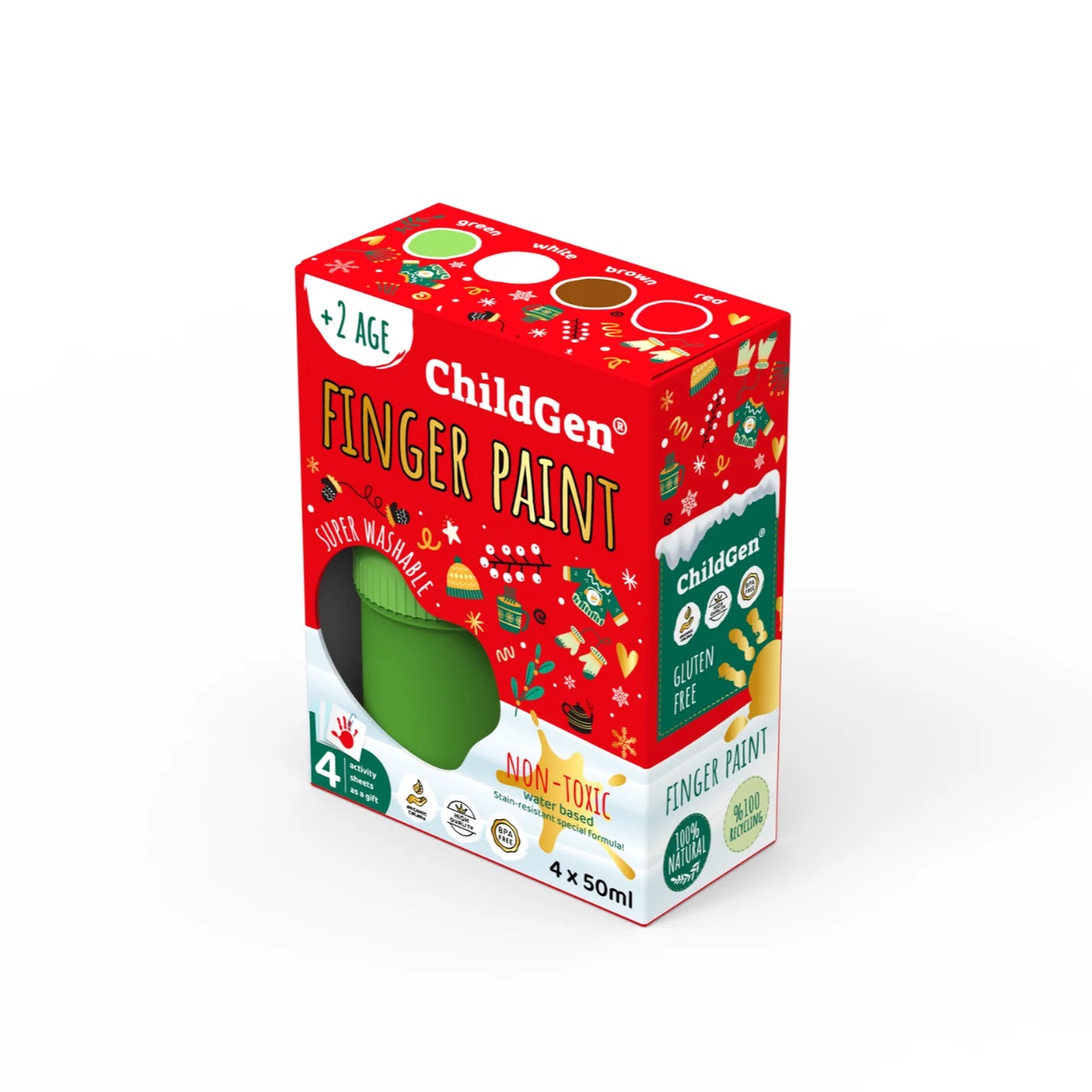 Childgen Pintura de dedos Set Christmas