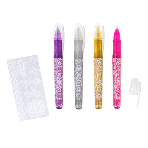 Set rotuladores gel 4 colores y plantilla