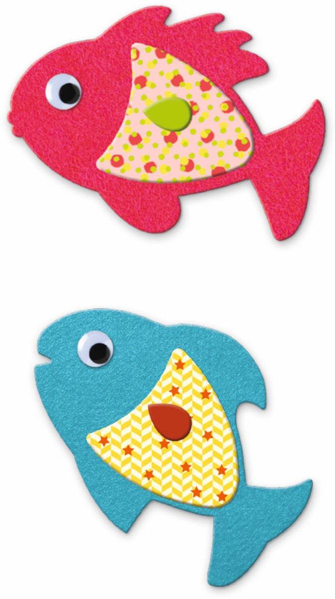 Djeco Crear con pegatinas Me gustan los peces