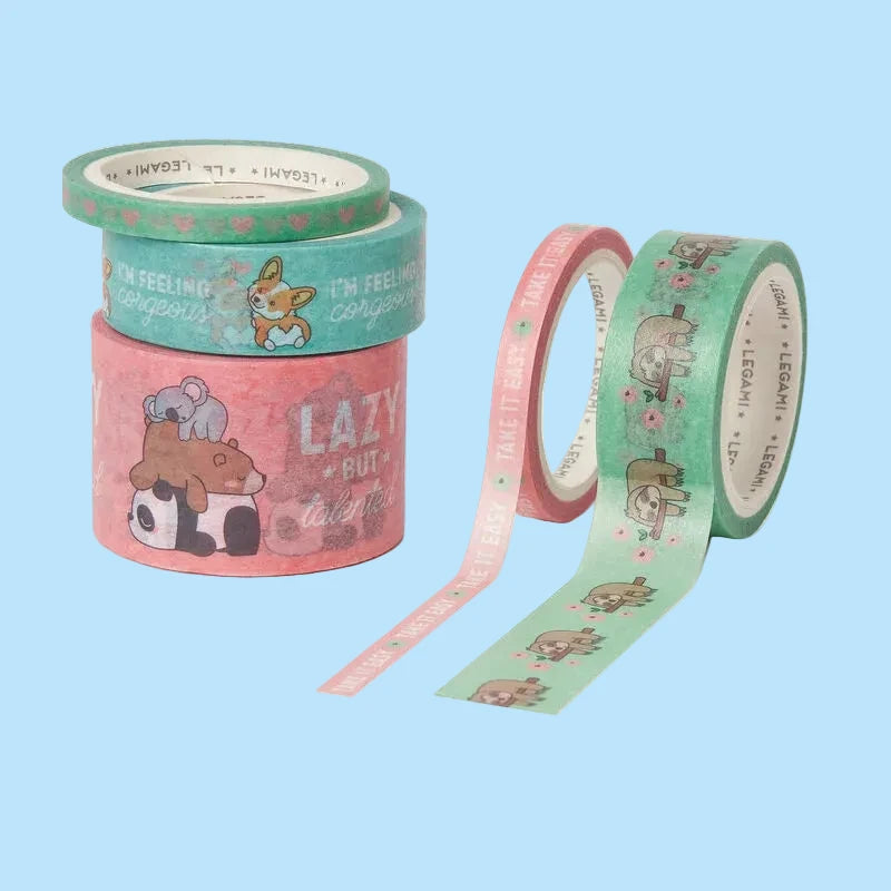 Legami Set 5 cintas adhesivas de papel Animales