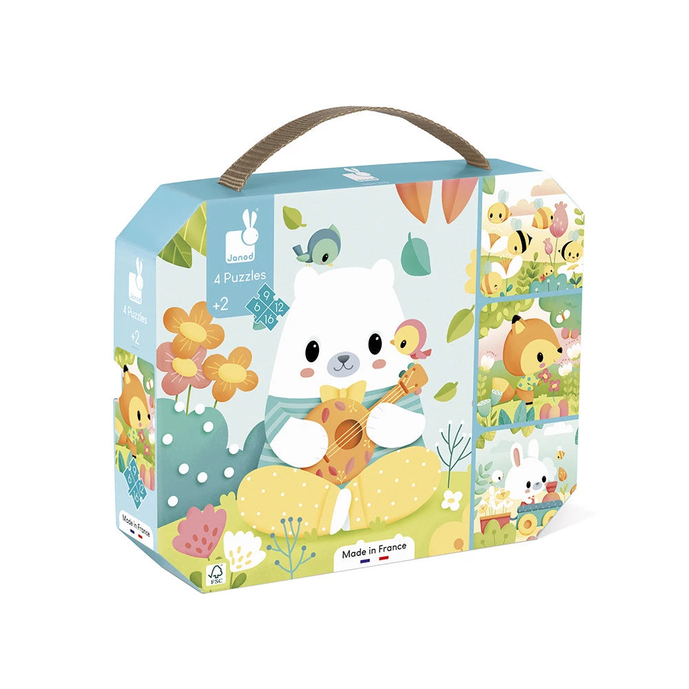 Janod Puzzle evolutivo 4 en 1 Pure Animales