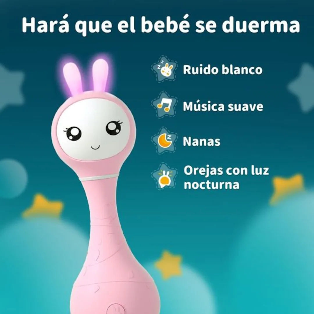 Alilo Smarty Bunny Rosa Sonajero interactivo e inteligente