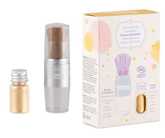 Namaki Brocha y polvos brillantes Dorados