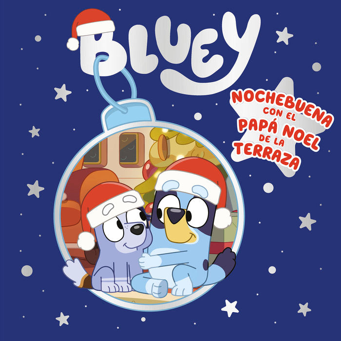 Bluey Nochebuena con el Papá Noel de la terraza