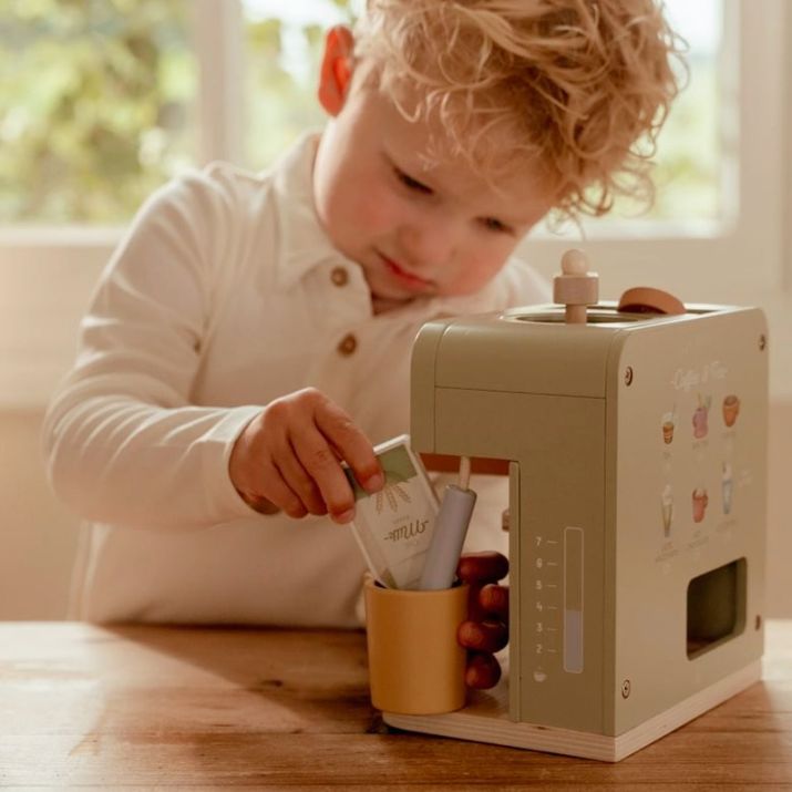 Cafetera de madera con accesorios - Little Dutch