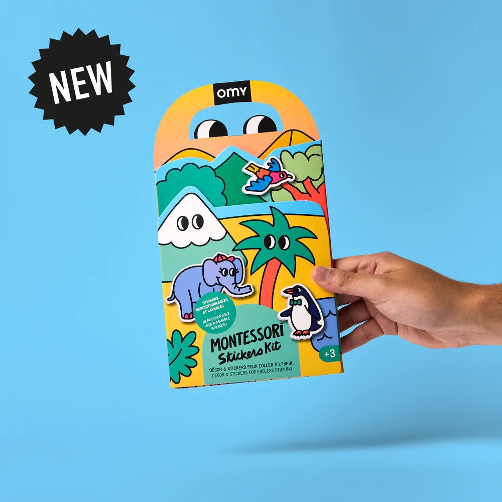 Omy Montessori Desplegable con pegatinas reutilizables Animales