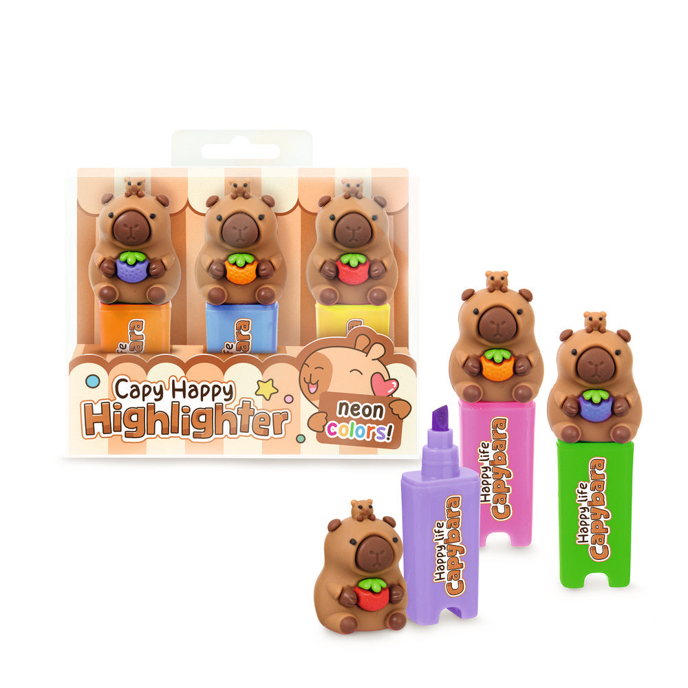 Trendhaus Subrayadores Capibara Pack 3 colores