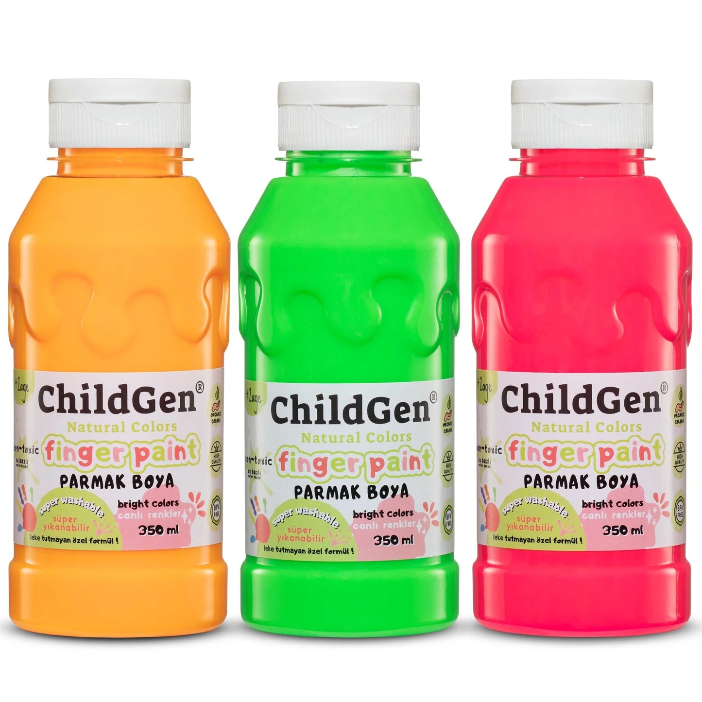 Childgen Set 3 pinturas dedos Neón