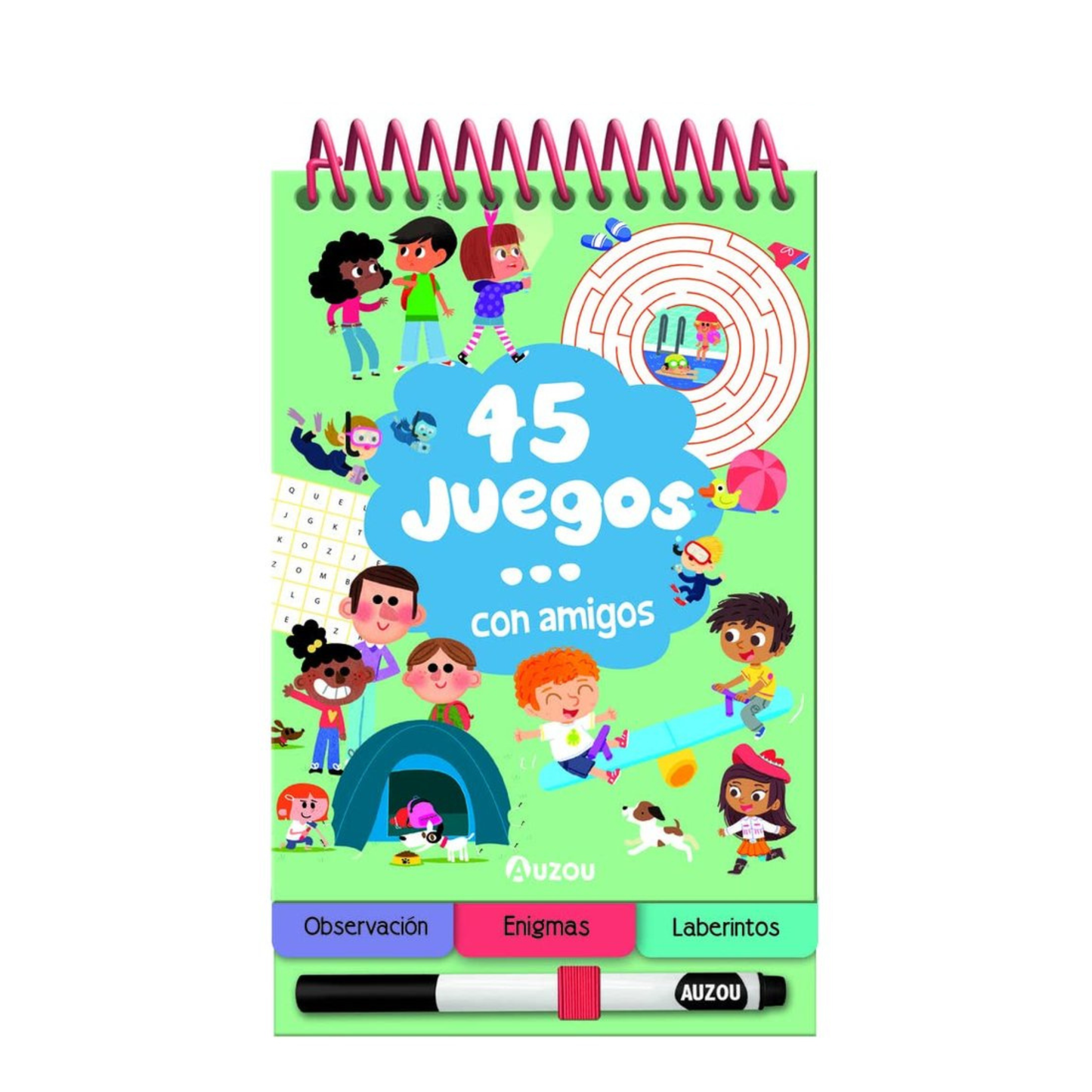 Auzou Libro pizarra 45 juegos… con amigos