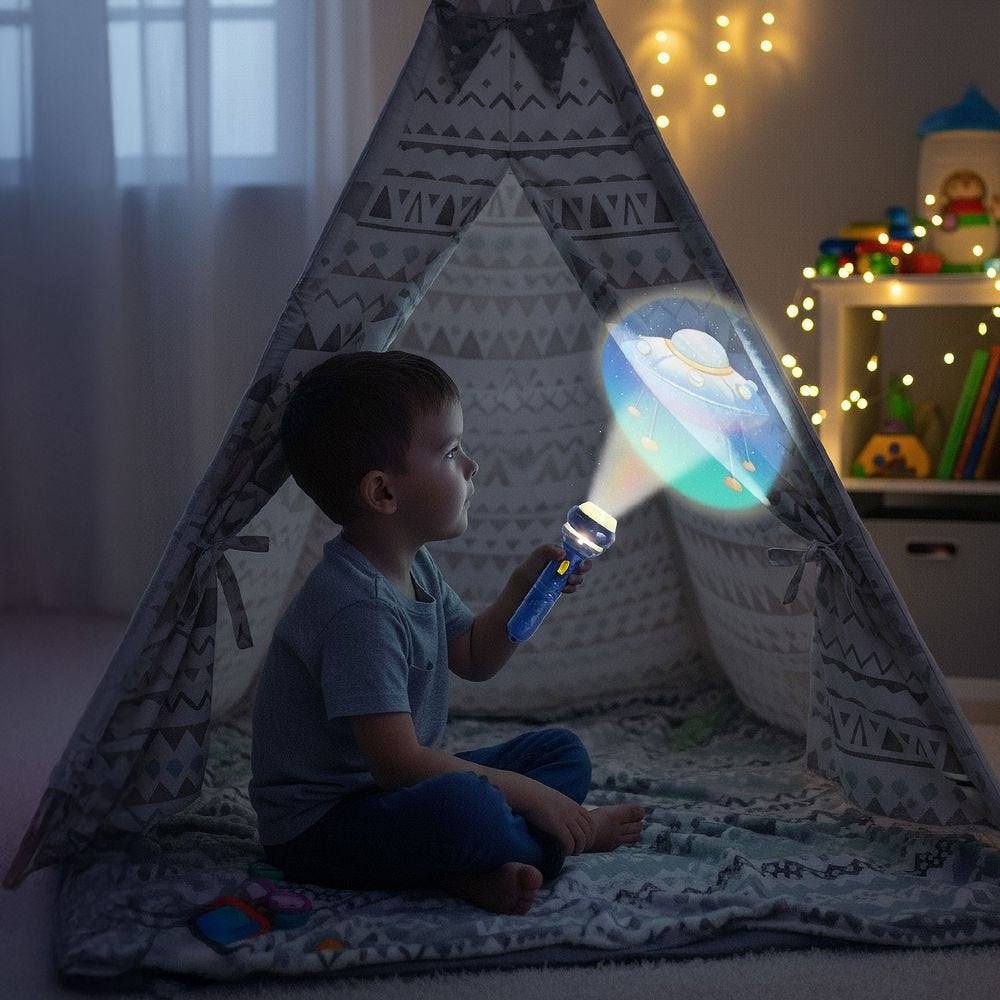 Kidea Set proyector de imágenes con 5 discos Azul