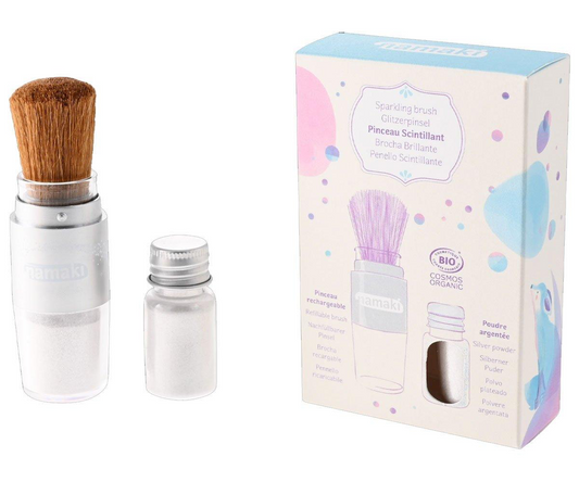 Namaki Brocha y polvos brillantes Plateados