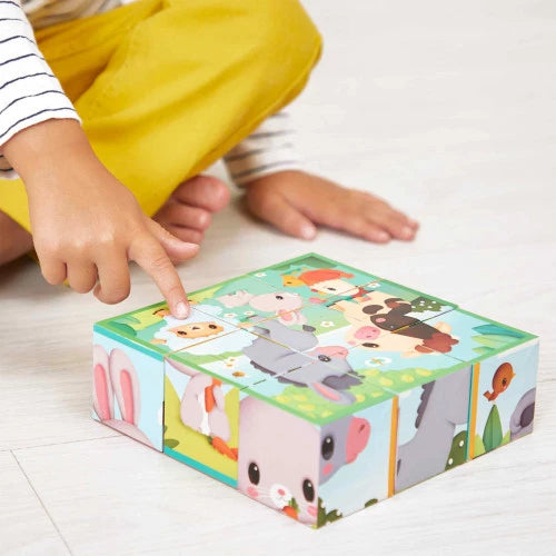 Janod Puzzle cubos La granja