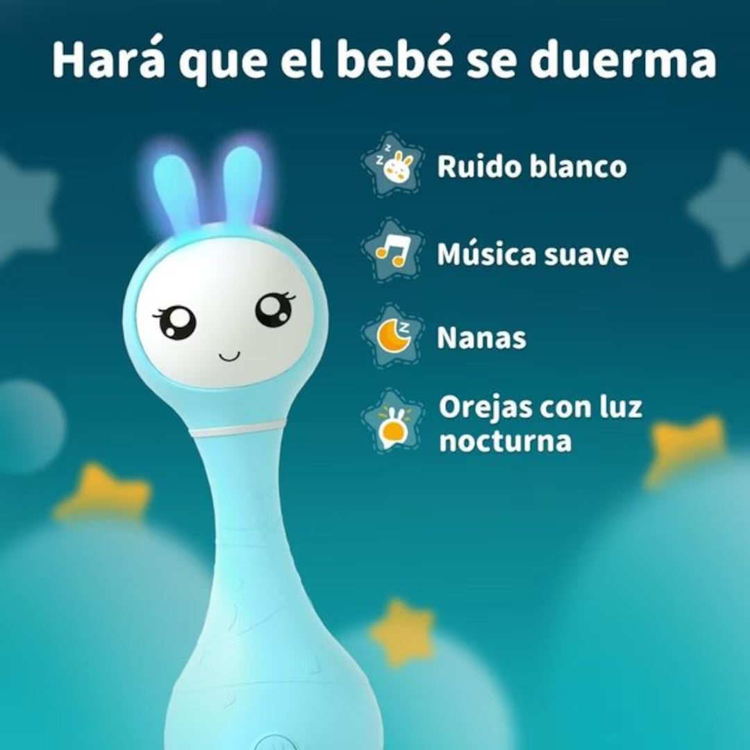 Alilo Smarty Bunny Azul Sonajero Interactivo e inteligente