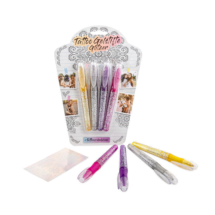 Set rotuladores gel 4 colores y plantilla