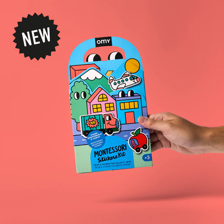 Omy Montessori Despegable con pegatinas reutilizables Vroom
