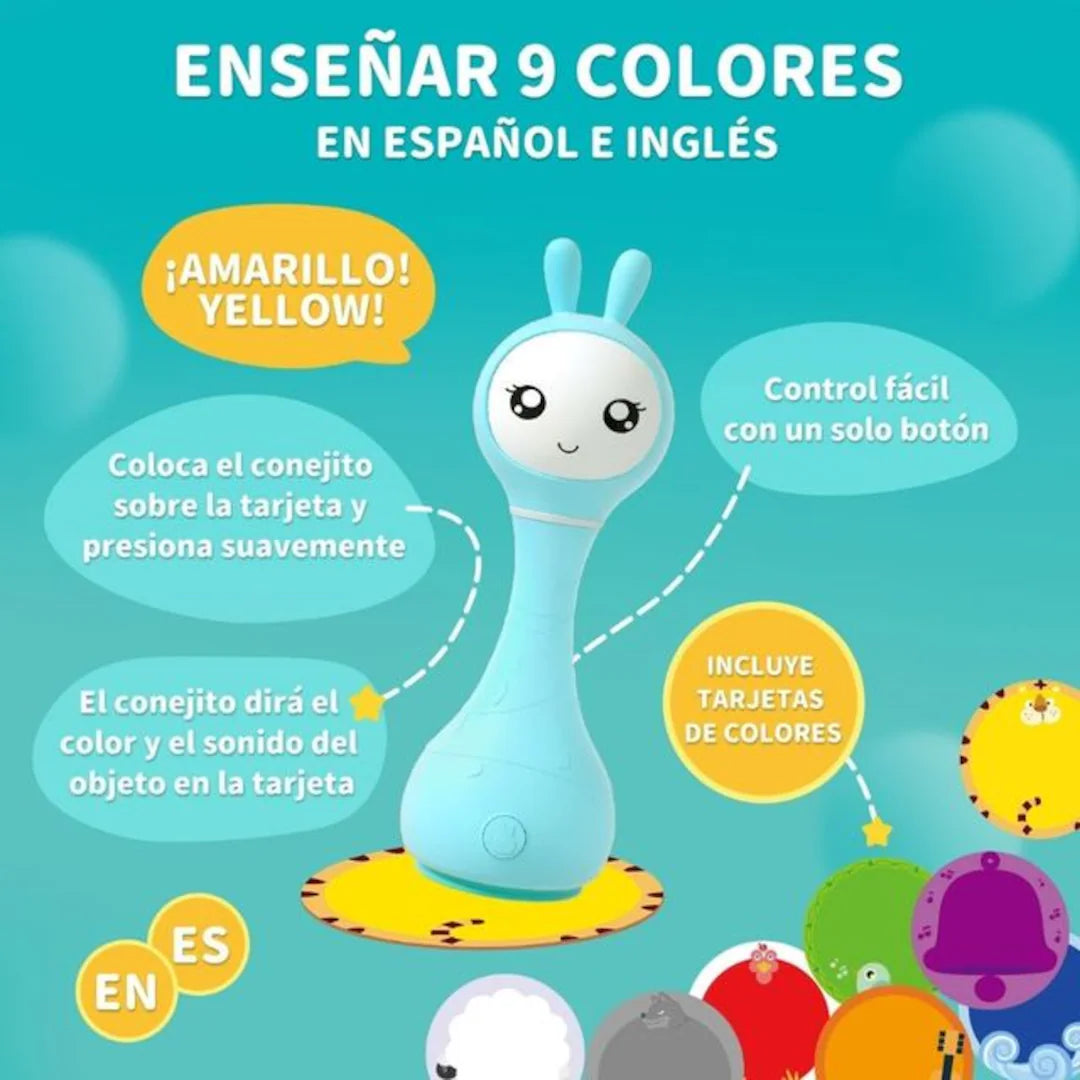 Alilo Smarty Bunny Azul Sonajero Interactivo e inteligente