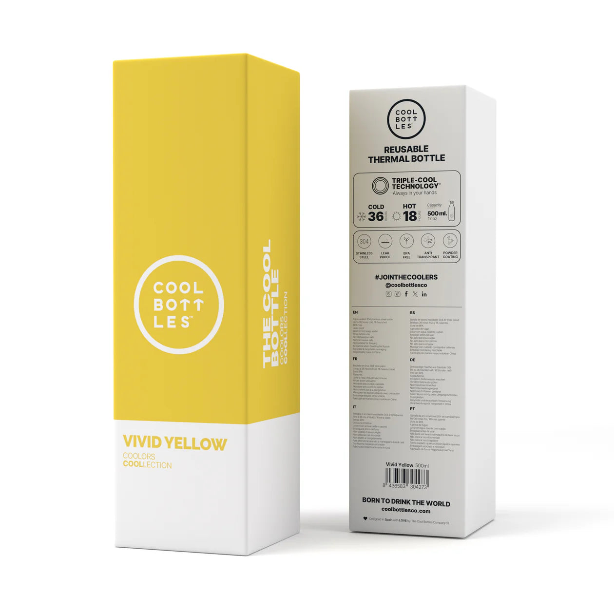 Cool Bottles Botella térmica 500 ml Vivid Yellow