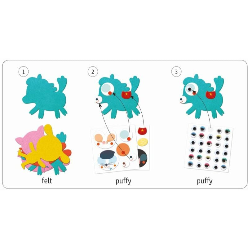 Djeco Crear con pegatinas Me gustan los animales