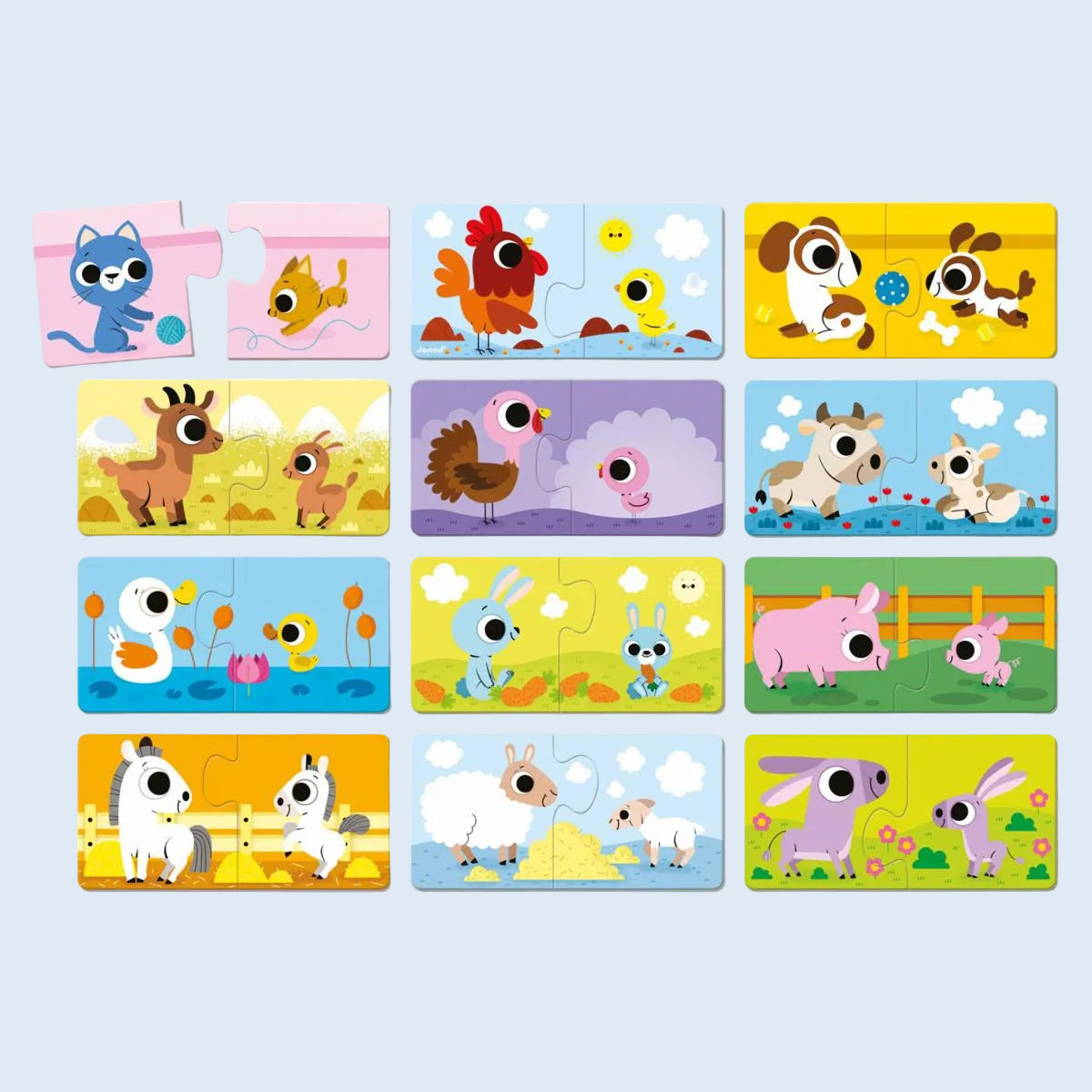 Janod Puzzle duo Padres y animales bebés