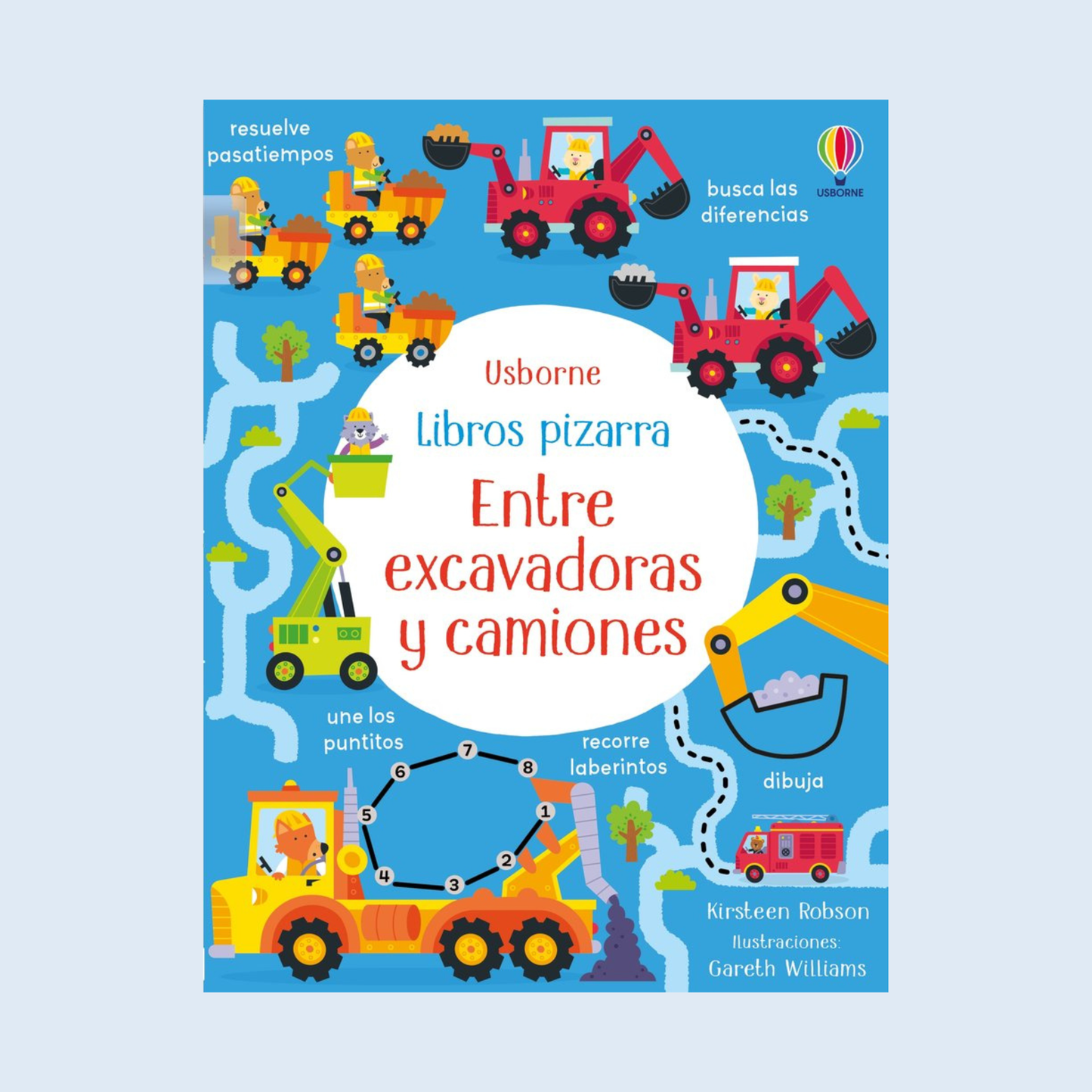 Libro pizarra Entre excavadoras y camiones