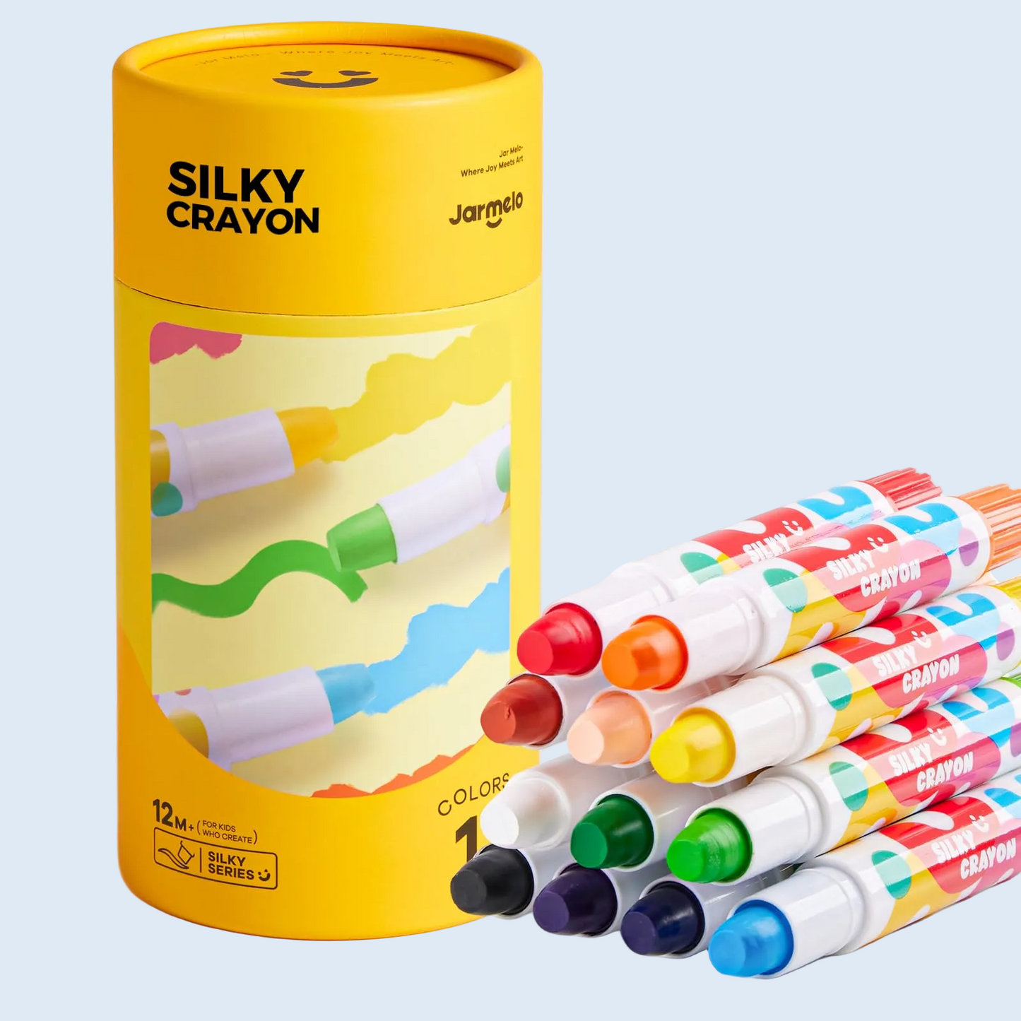 Jar Melo Crayones lavables suaves 6 y 12 colores