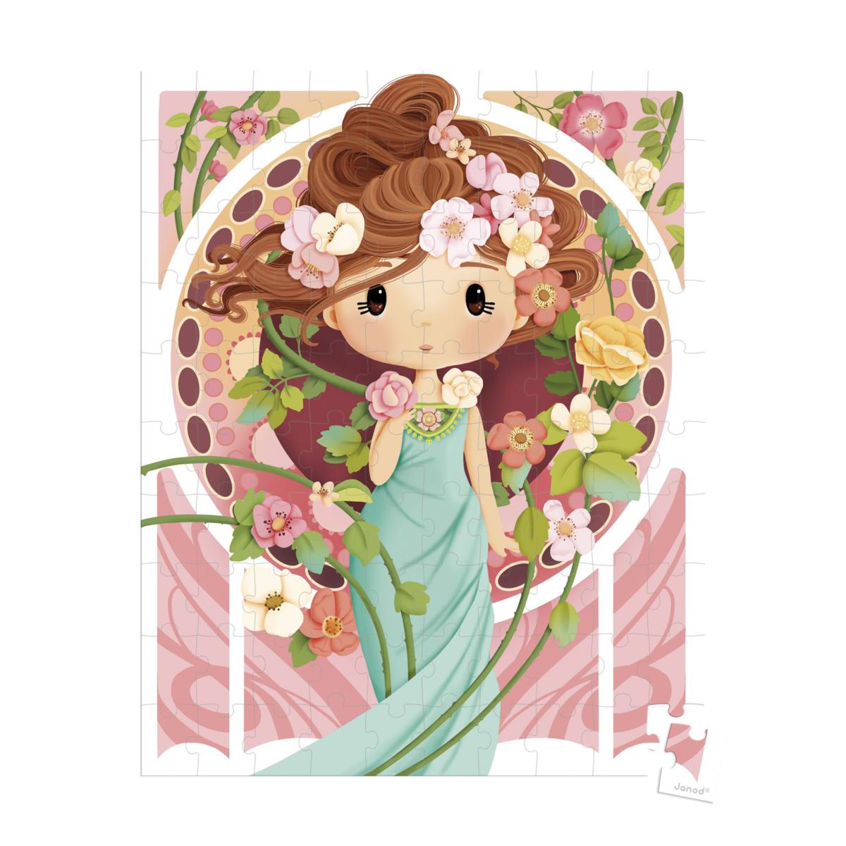 Janod Puzzle Alphons Mucha Flores 100 piezas