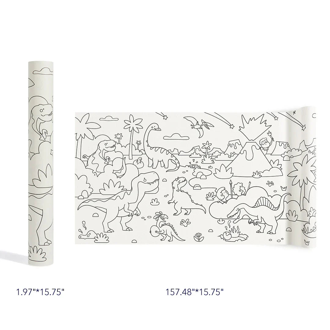 Mideer Rollo adhesivo para colorear Dinosaurios