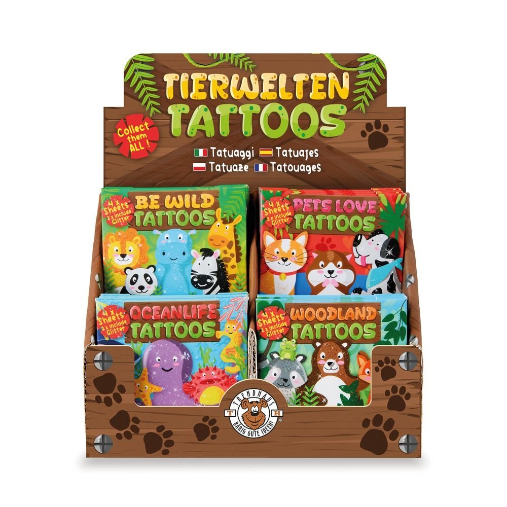 Tatuajes de mundos animales 20 piezas 4 modelos