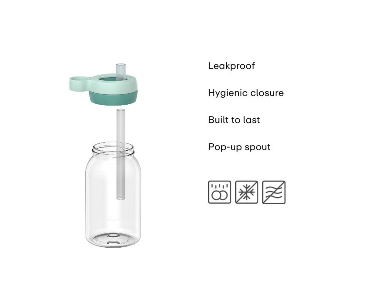Mepal Botella de Plástico con Pajita Campus 450ml Forest