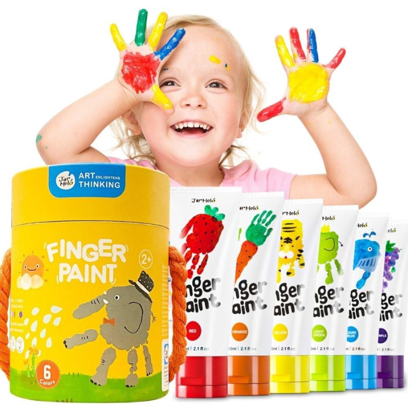 Jar Melo Pintura de dedos 6 colores