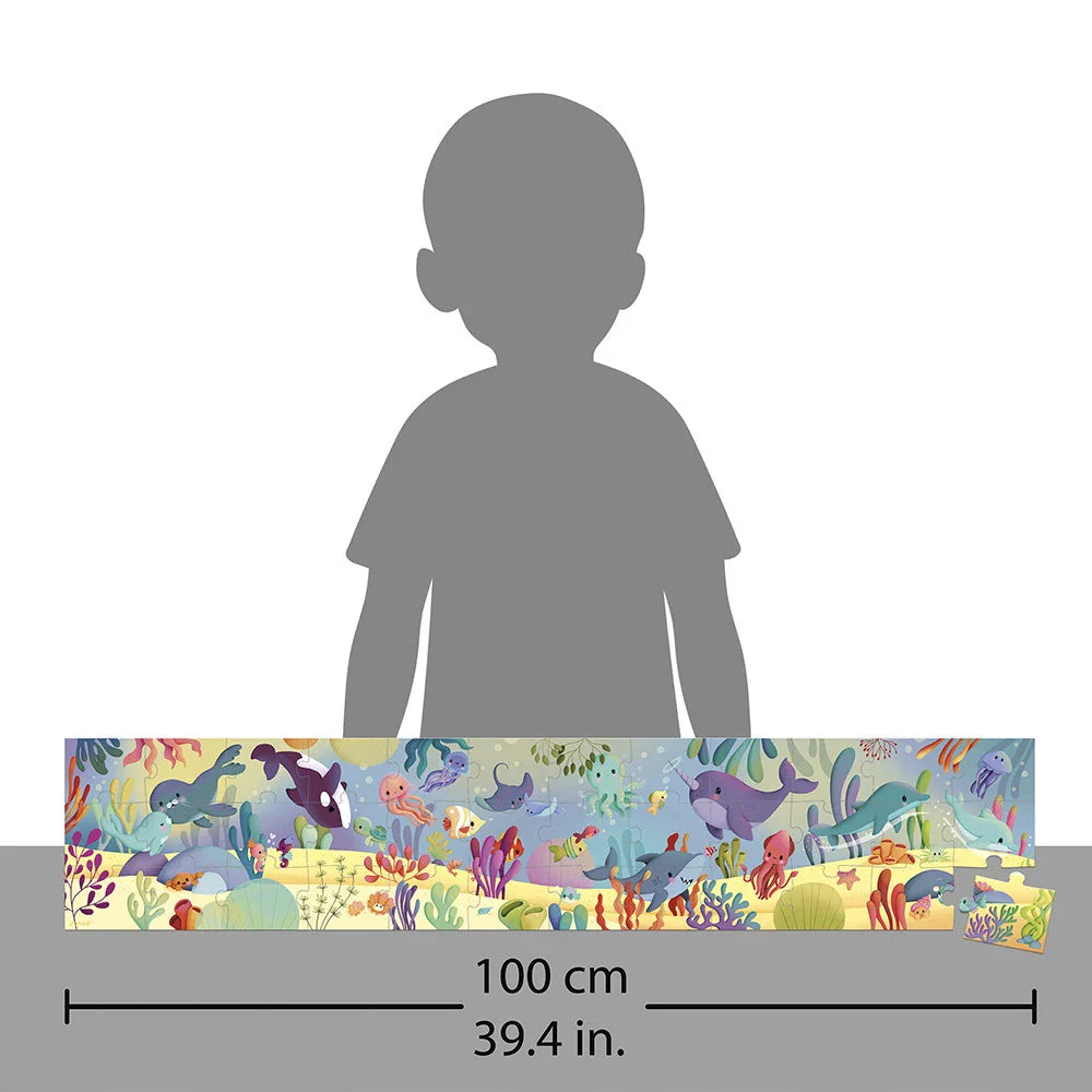 Janod Puzzle Panorámico Animales marinos 36 piezas