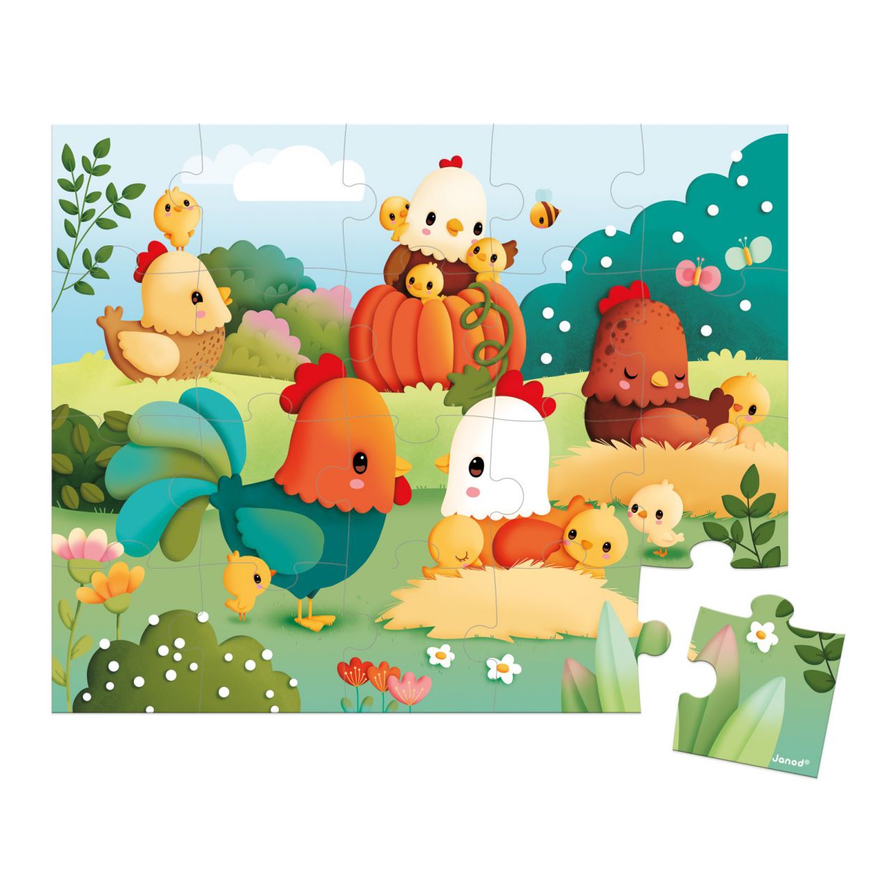 Janod Puzzle Bienvenido al corral 20 piezas