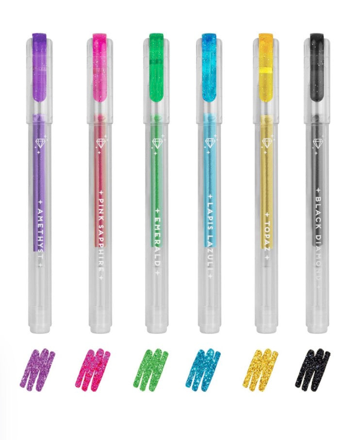 Legami set 6 mini bolígrafos de gel con purpurina