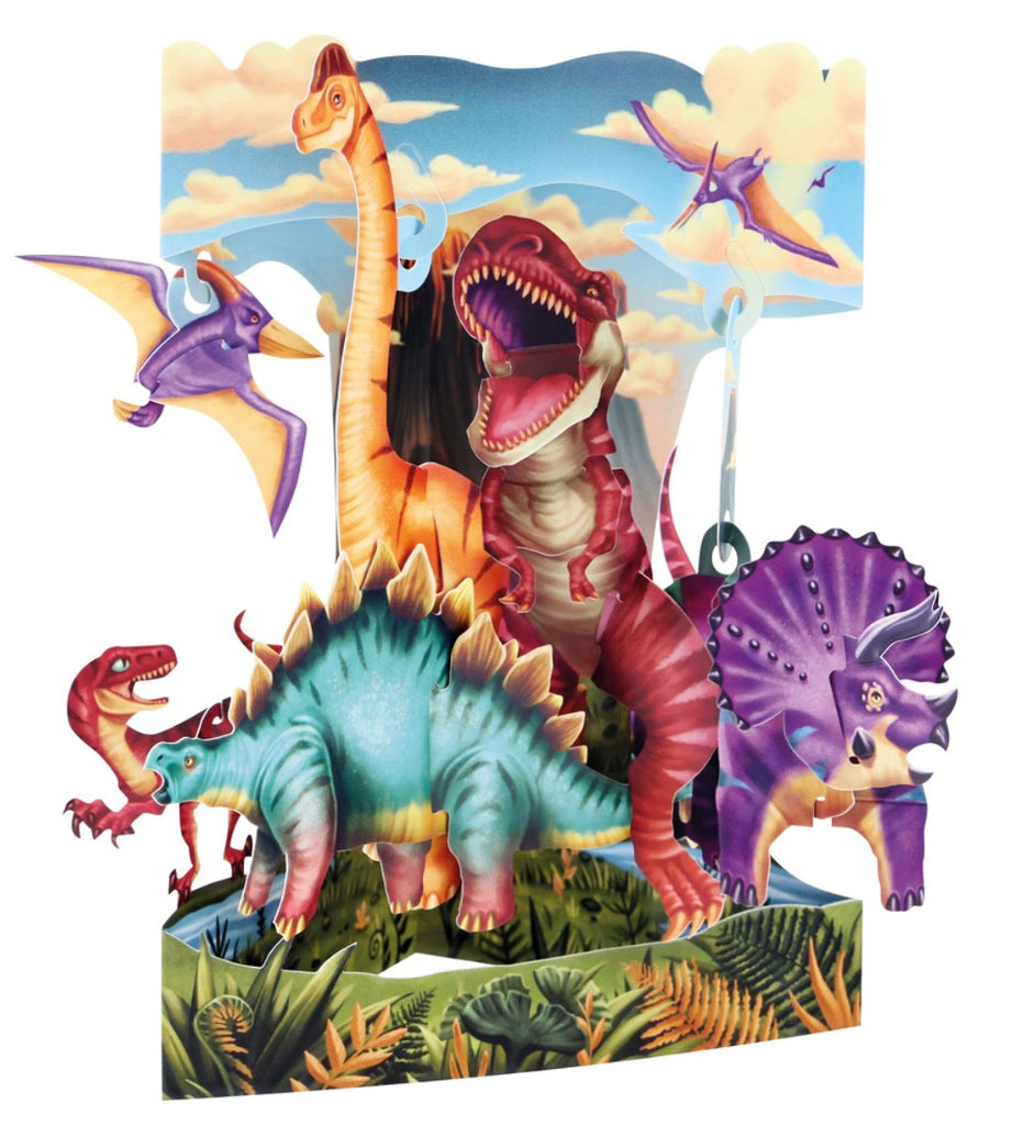 Swing Cards Postal de felicitación 3D Dinosaurios