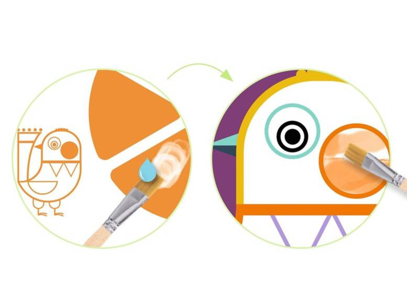 Djeco Pintura con Paleta Personajes