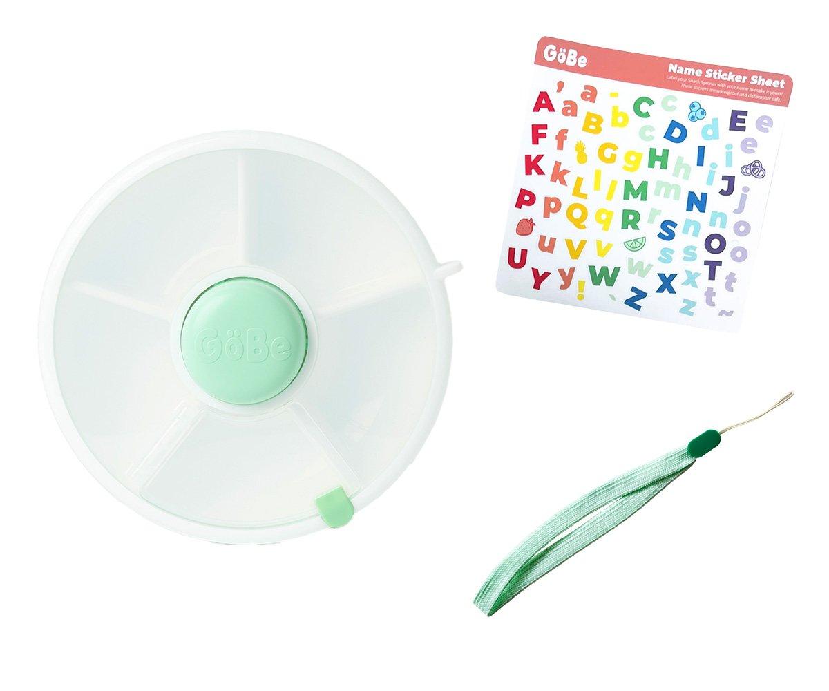 Gobe caja almuerzo spinner con correa de mano pequeña / Verde menta