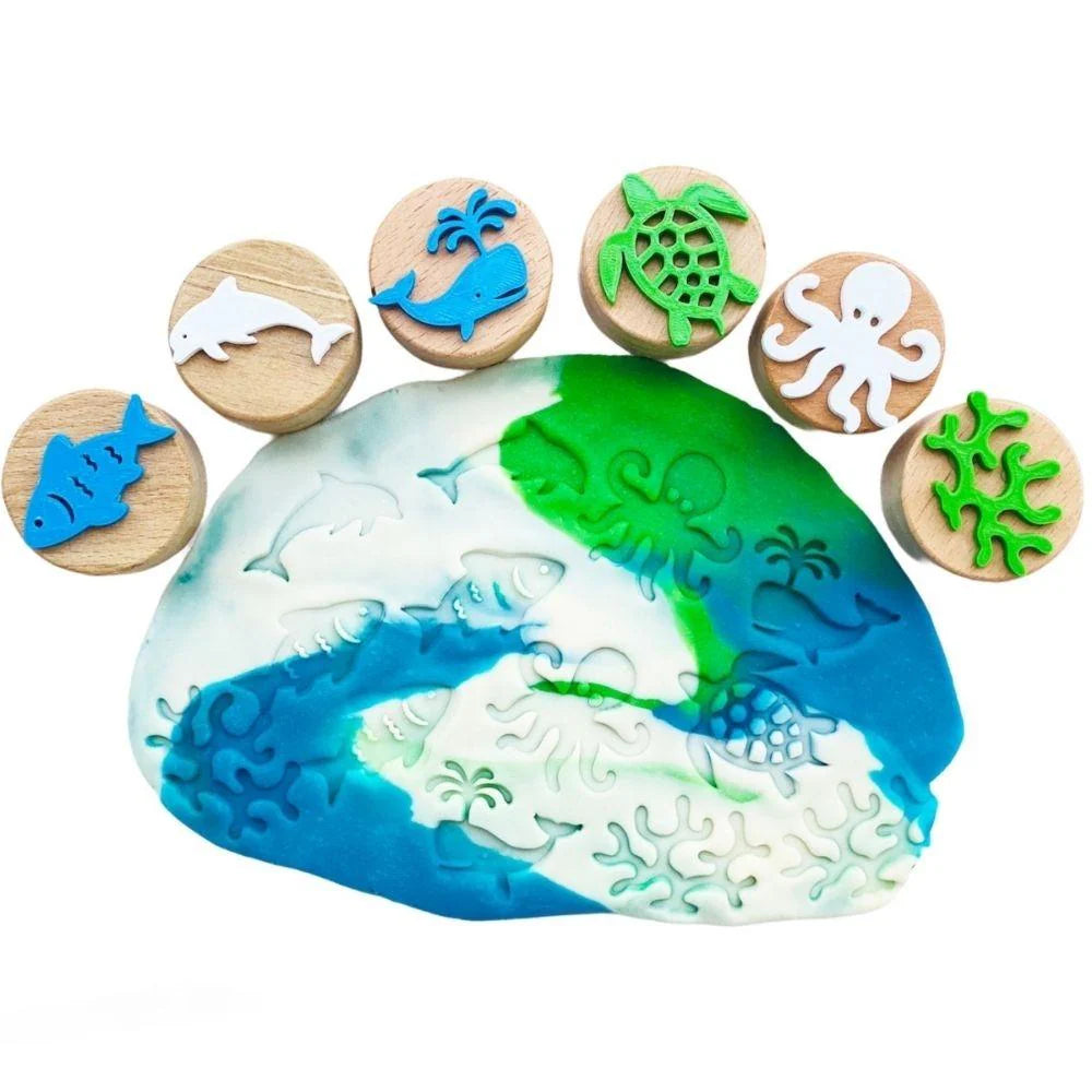 Childgen Sellos madera Animales marinos 6 Ud