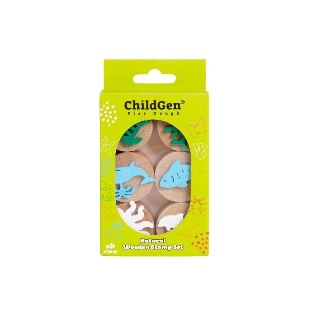ChildGen Sellos madera Animales marinos 6 Ud