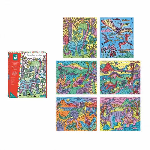 Janod Kit creativo Pintura mágica 6 años Dinosaurios